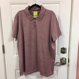 NWT All in Motion Stretch Woven Polo Shirt - Pink Striped - XXL
